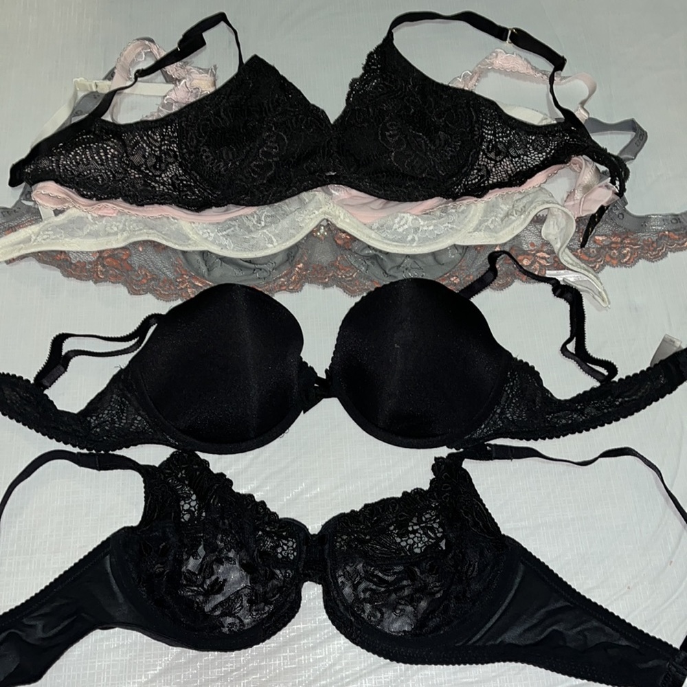 Lot of 6 bras sz 34C used DKNY Victorias wacoal bolero parisa sexy lace variety